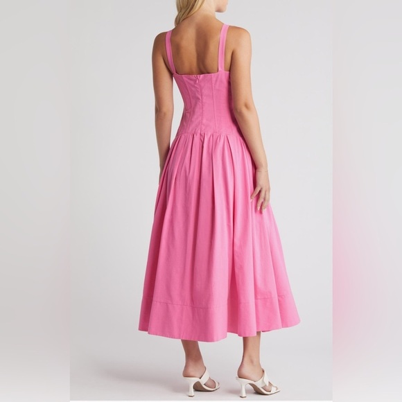 Moon River Corset Bodice Drop Waist Dress In Pink B2356 - Picture 5 of 7